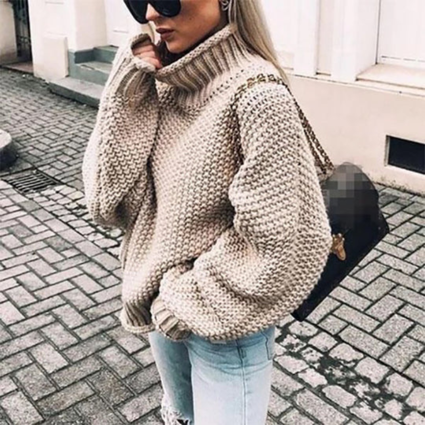 Mara | Pullover aus Strick mit halbhohem Stehkragen