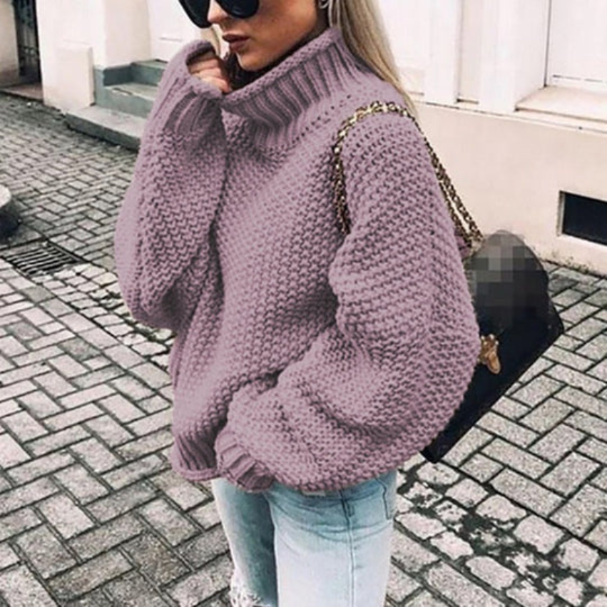 Mara | Pullover aus Strick mit halbhohem Stehkragen