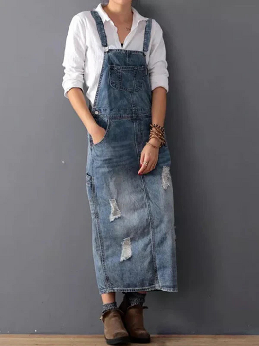 Clara | Lässiges Denim-Latzkleid im modernen Stil