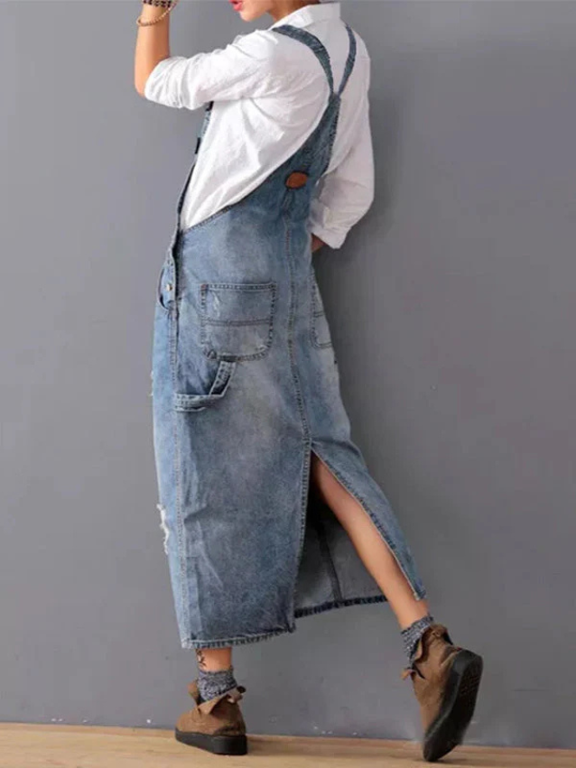 Clara | Lässiges Denim-Latzkleid im modernen Stil